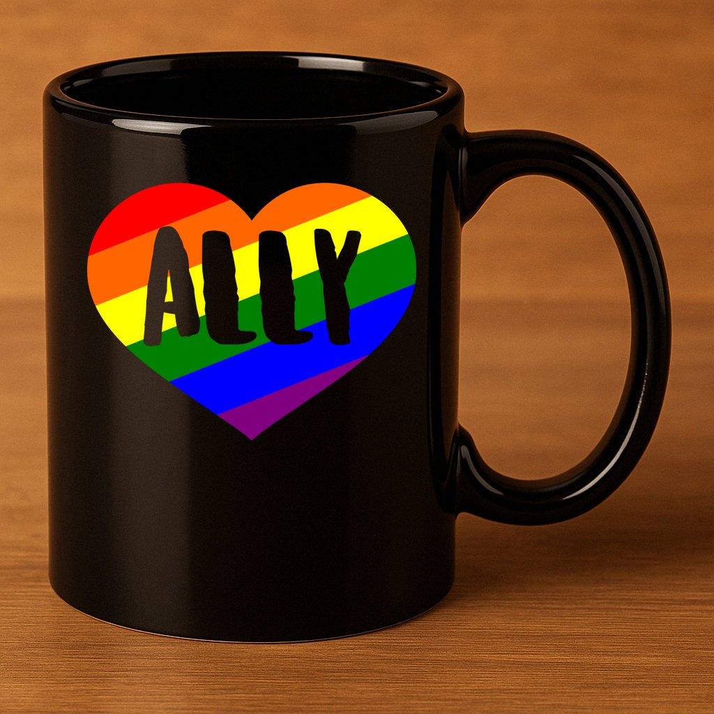 LGBT Pride Love Ally Heart 11oz C Handle Ceramic Mug