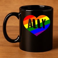 LGBT Pride Love Ally Heart 11oz C Handle Ceramic Mug