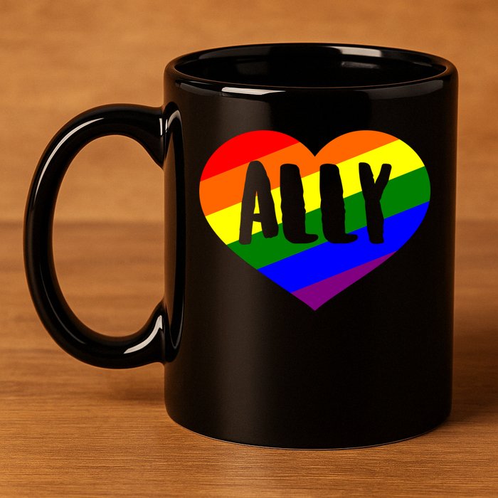 LGBT Pride Love Ally Heart 11oz C Handle Ceramic Mug