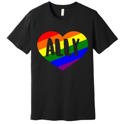 LGBT Pride Love Ally Heart Premium T-Shirt