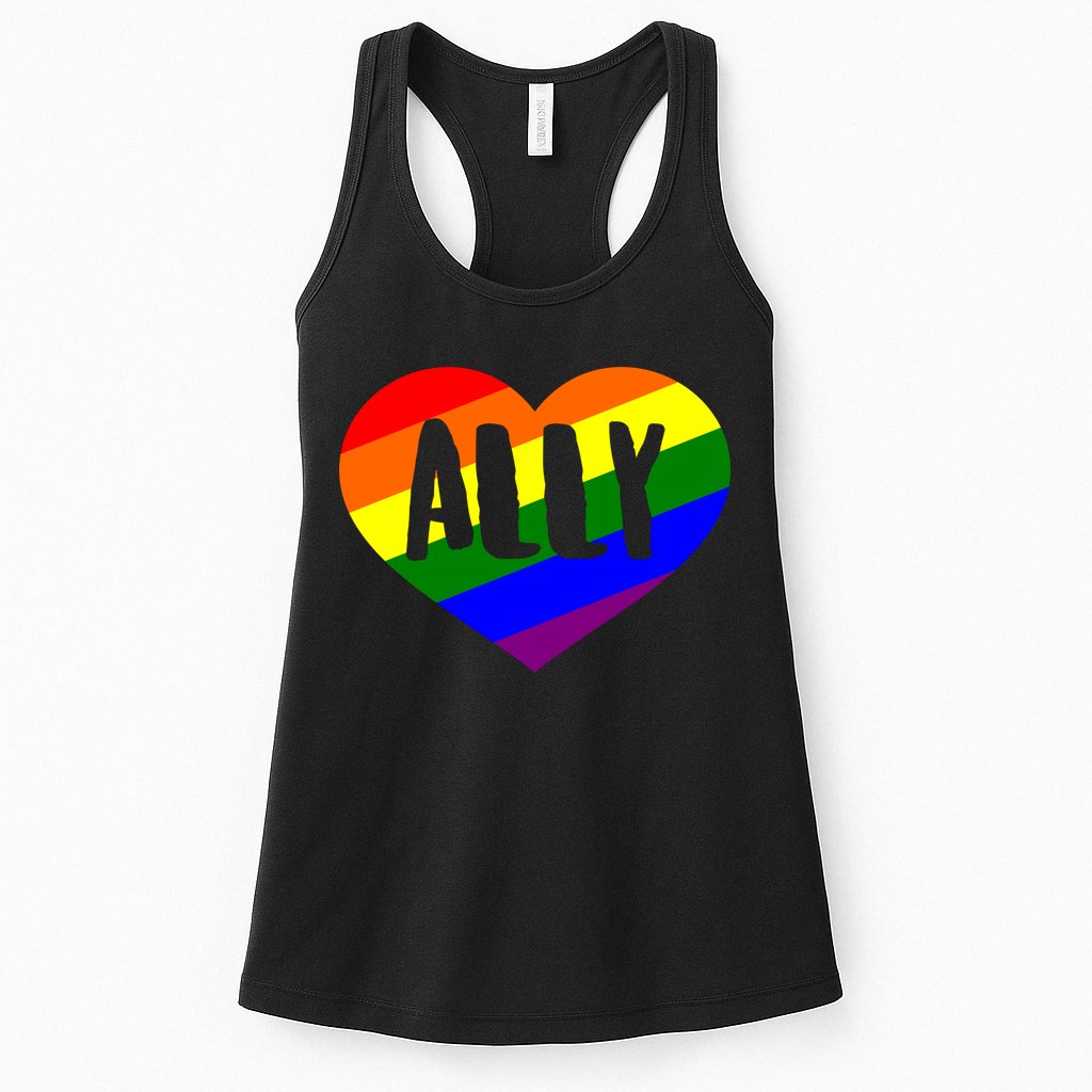 LGBT Pride Love Ally Heart Womens Tank Top
