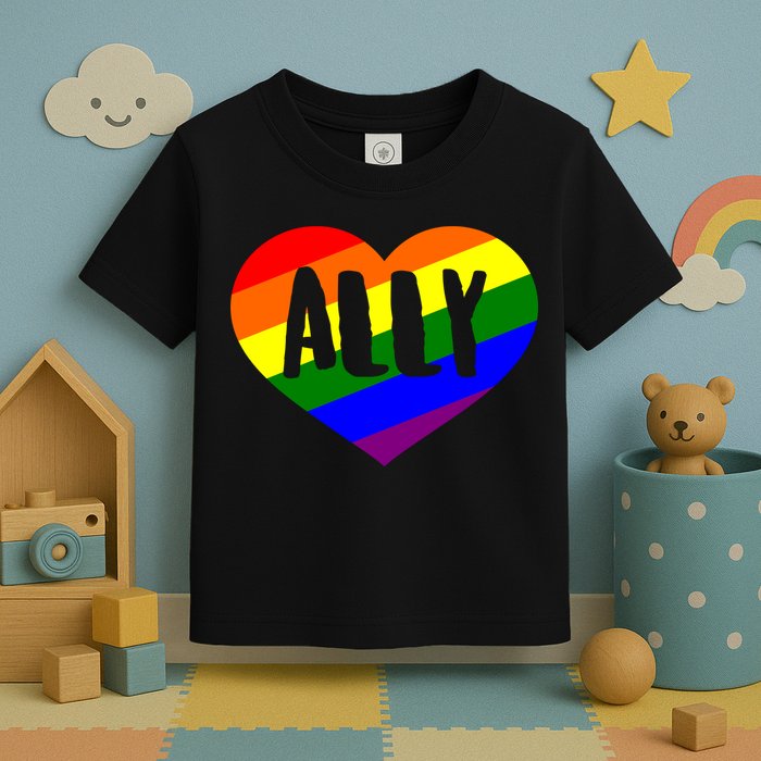 LGBT Pride Love Ally Heart Toddler T-Shirt