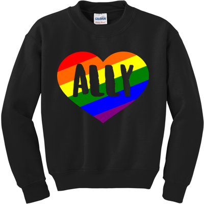 LGBT Pride Love Ally Heart Kids Sweatshirt