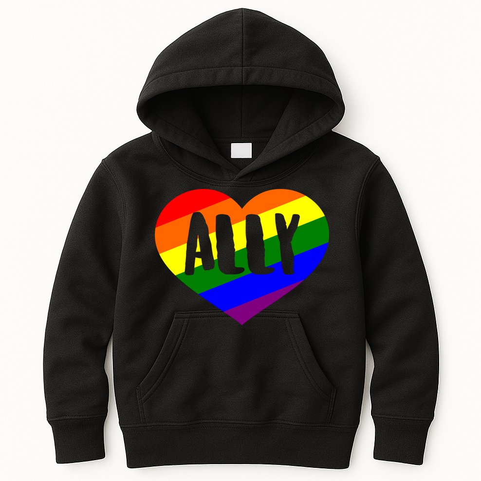 LGBT Pride Love Ally Heart Kids Hoodie