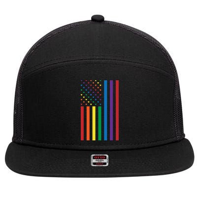 LGBT Rainbow Pride Flag 7 Panel Mesh Trucker Snapback Hat