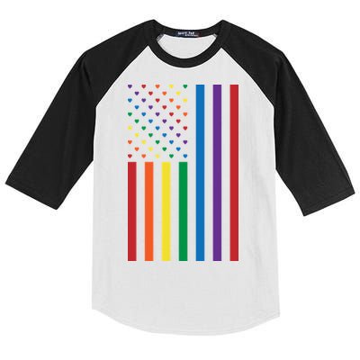 LGBT Rainbow Pride Flag Kids Colorblock Raglan Jersey