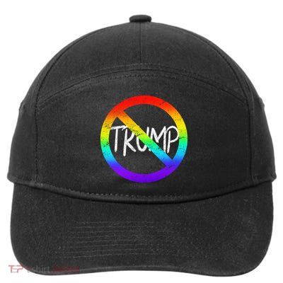 LGBT Stop Trump Rainbow Gay Pride 7-Panel Snapback Hat
