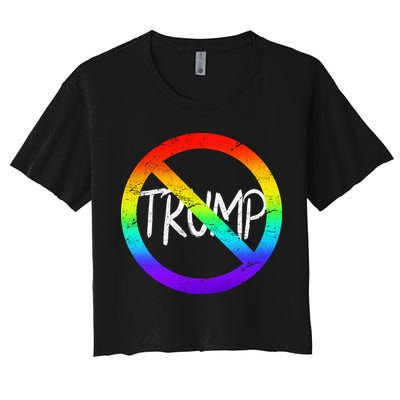 LGBT Stop Trump Rainbow Gay Pride Crop Top