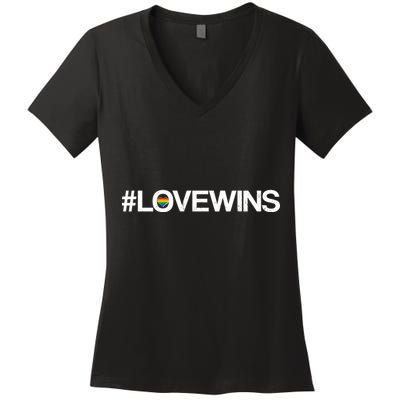 LGBT Supporters Love Wins Women's V-Neck T-Shirt