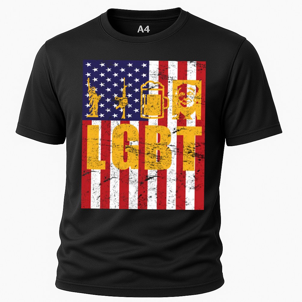 LGBT USA American trump Flag Cooling Performance Crew T-Shirt