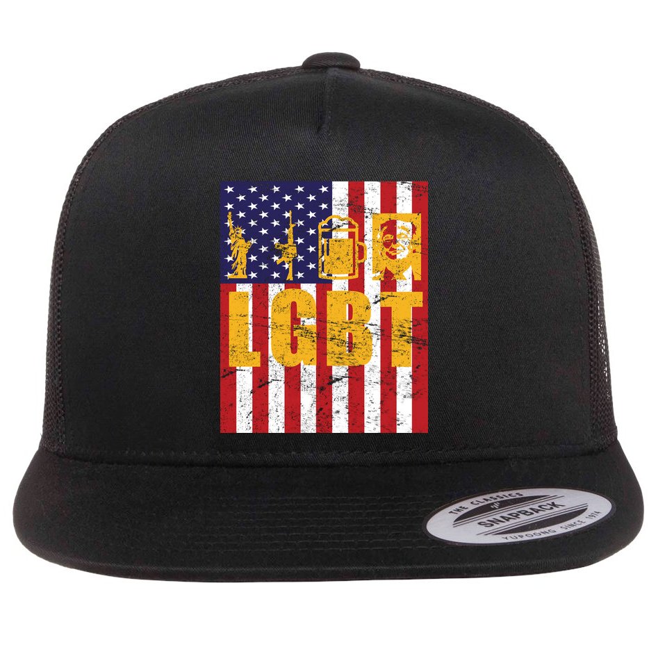 LGBT USA American trump Flag Flat Bill Trucker Hat
