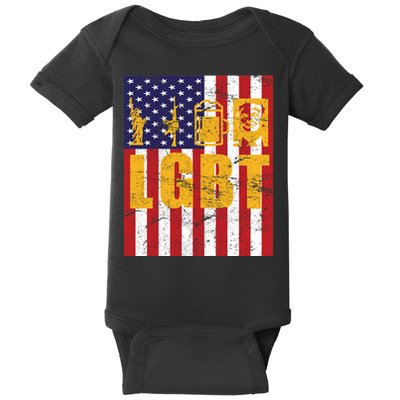 LGBT USA American trump Flag Baby Bodysuit