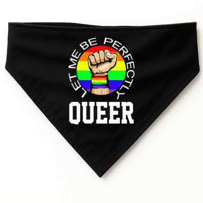 LGBTQ Let Me Be Perfectly Queer Gay Pride USA-Made Doggie Bandana