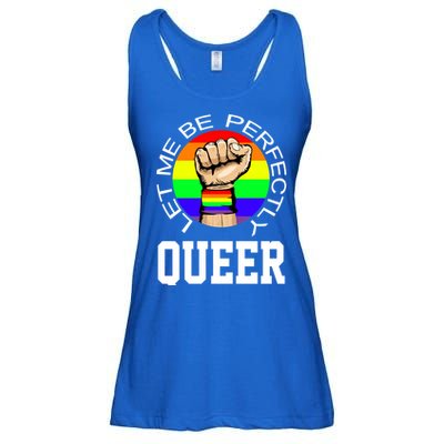 LGBTQ Let Me Be Perfectly Queer Gay Pride Ladies Essential Flowy Tank