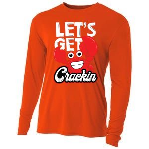 LetS Get Crackin Crab Eater Seafood Lover Crab Boil Cooling Performance Long Sleeve Crew