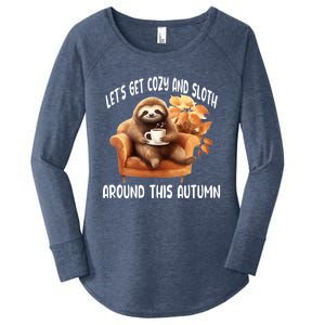 LetS Get Cozy And Sloth Cute Autumn Leaves Sloth Great Gift Women's Perfect Tri Tunic Long Sleeve Shirt