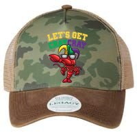 Lets Get Cray Cray Dabbing Crawfish Mardi Gras Legacy Tie Dye Trucker Hat