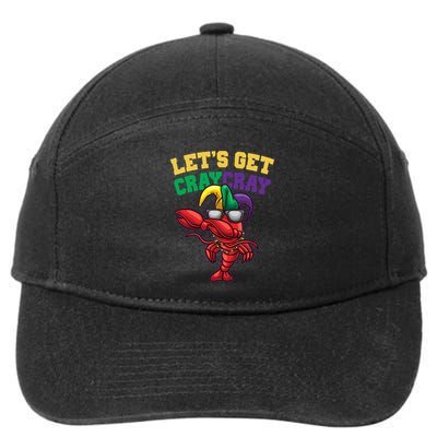 Lets Get Cray Cray Dabbing Crawfish Mardi Gras 7-Panel Snapback Hat