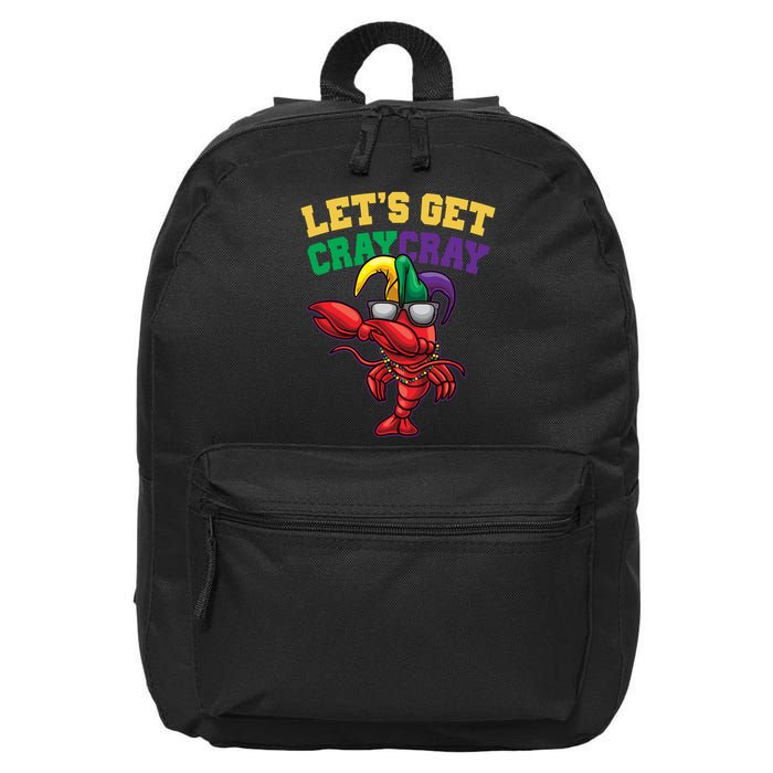 Lets Get Cray Cray Dabbing Crawfish Mardi Gras 16 in Basic Backpack
