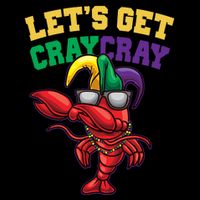 Lets Get Cray Cray Dabbing Crawfish Mardi Gras 16 in Basic Backpack
