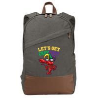 Lets Get Cray Cray Dabbing Crawfish Mardi Gras Cotton Canvas Backpack
