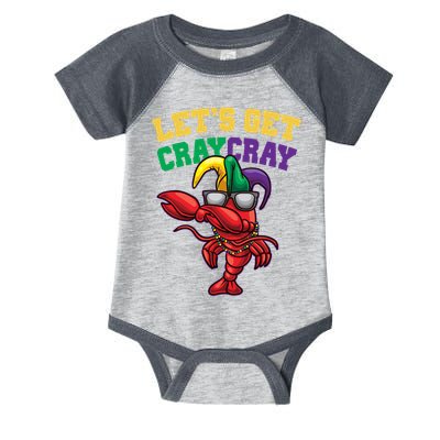 Lets Get Cray Cray Dabbing Crawfish Mardi Gras Infant Baby Jersey Bodysuit