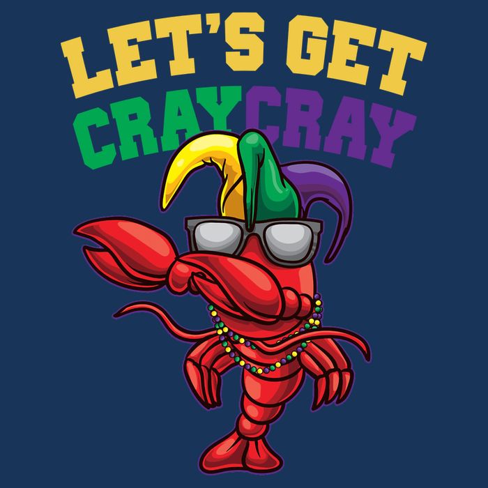 Lets Get Cray Cray Dabbing Crawfish Mardi Gras Infant Baby Jersey Bodysuit