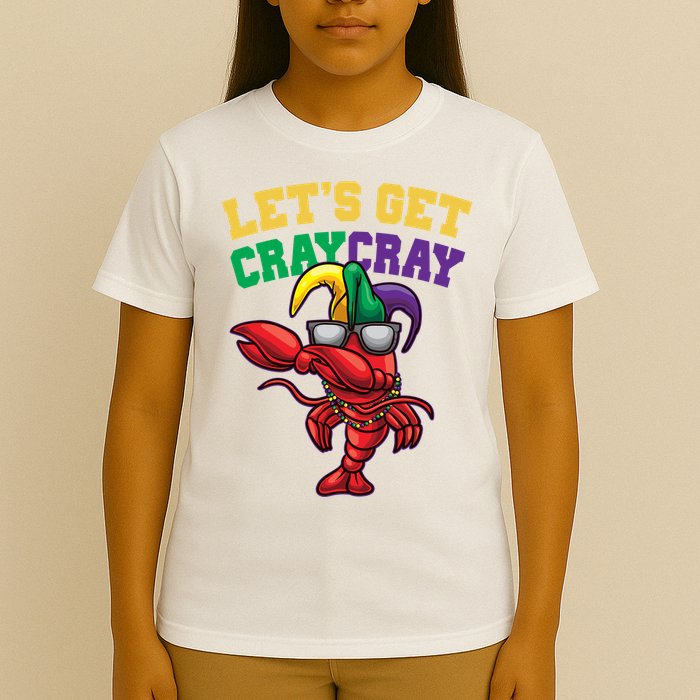 Lets Get Cray Cray Dabbing Crawfish Mardi Gras T-Shirt