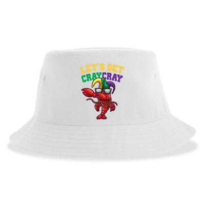 Lets Get Cray Cray Dabbing Crawfish Mardi Gras Sustainable Bucket Hat