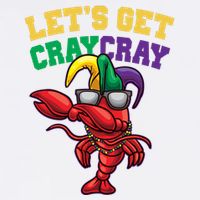Lets Get Cray Cray Dabbing Crawfish Mardi Gras Button