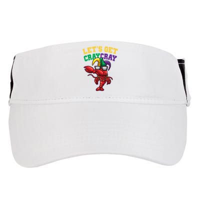 Lets Get Cray Cray Dabbing Crawfish Mardi Gras Adult Drive Performance Visor