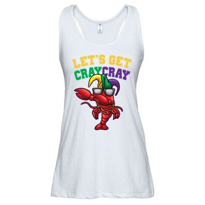 Lets Get Cray Cray Dabbing Crawfish Mardi Gras Ladies Essential Flowy Tank