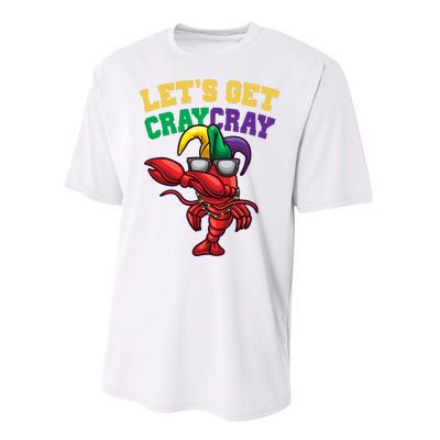 Lets Get Cray Cray Dabbing Crawfish Mardi Gras Performance Sprint T-Shirt