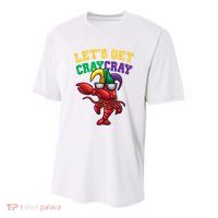 Lets Get Cray Cray Dabbing Crawfish Mardi Gras Youth Performance Sprint T-Shirt