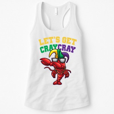 Lets Get Cray Cray Dabbing Crawfish Mardi Gras Womens Tank Top