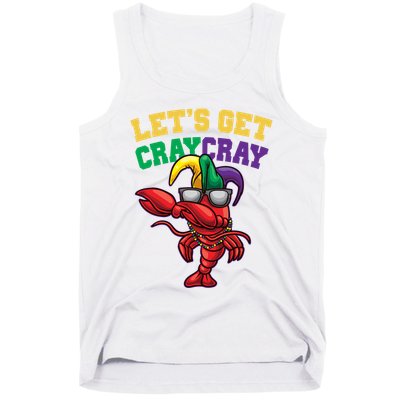 Lets Get Cray Cray Dabbing Crawfish Mardi Gras Tank Top