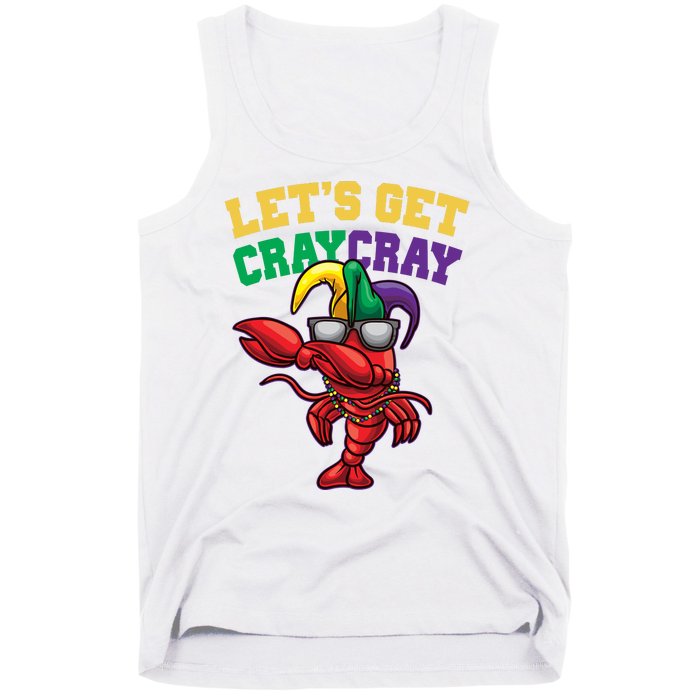 Lets Get Cray Cray Dabbing Crawfish Mardi Gras Tank Top