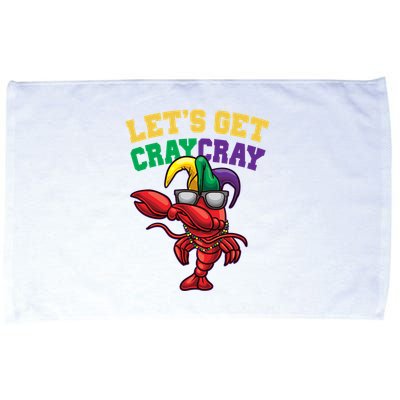 Lets Get Cray Cray Dabbing Crawfish Mardi Gras Microfiber Hand Towel