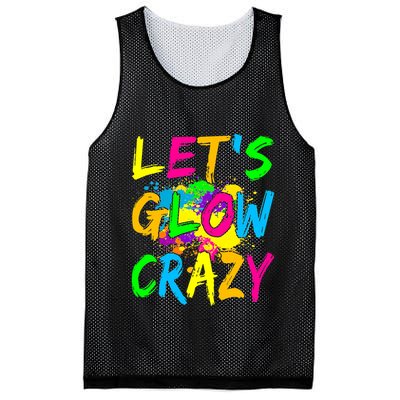 Let's Glow Crazy Glow Party 80s Retro Costume Party Lover Mesh Reversible Basketball Jersey Tank