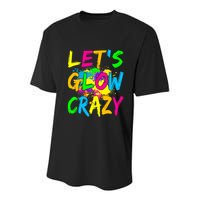 Let's Glow Crazy Glow Party 80s Retro Costume Party Lover Youth Performance Sprint T-Shirt