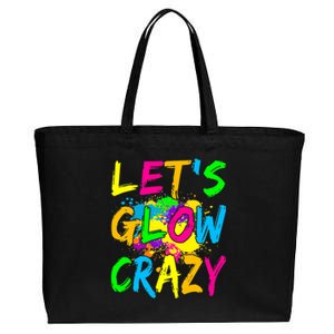 Let's Glow Crazy Glow Party 80s Retro Costume Party Lover Cotton Canvas Jumbo Tote