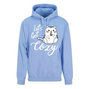 LetS Get Cozy Cat With Hot Coffee Coco Tea Or Cider Cute Gift Unisex Surf Hoodie