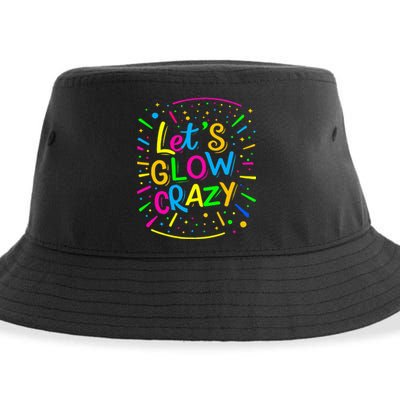 Let Glow Crazy Retro Colorful Quote Sustainable Bucket Hat