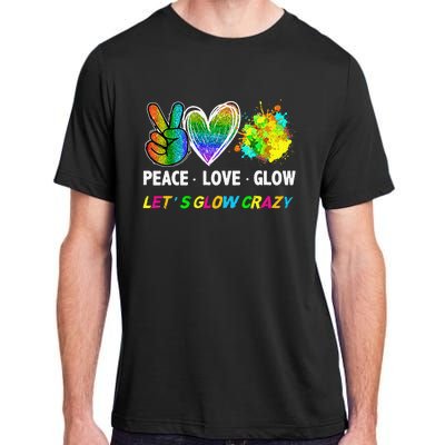 Lets' Glow Crazy Peace Love Glow Party Squad Halloween Adult ChromaSoft Performance T-Shirt