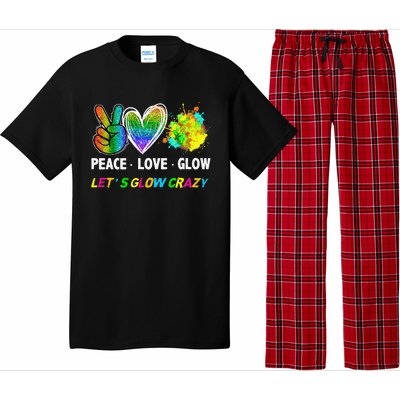 Lets' Glow Crazy Peace Love Glow Party Squad Halloween Pajama Set