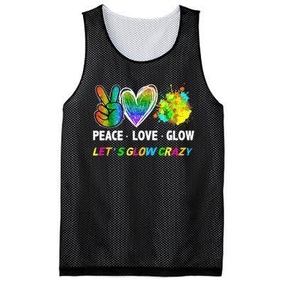 Lets' Glow Crazy Peace Love Glow Party Squad Halloween Mesh Reversible Basketball Jersey Tank