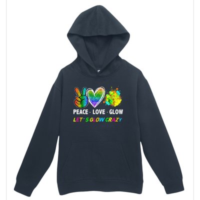 Lets' Glow Crazy Peace Love Glow Party Squad Halloween Urban Pullover Hoodie