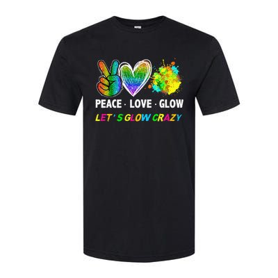 Lets' Glow Crazy Peace Love Glow Party Squad Halloween Softstyle CVC T-Shirt