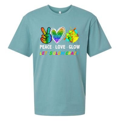 Lets' Glow Crazy Peace Love Glow Party Squad Halloween Sueded Cloud Jersey T-Shirt