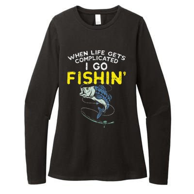 Life Gets Complicated Go Fishing Fish Bass Fisherman Gift Womens CVC Long Sleeve Shirt